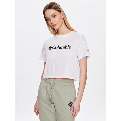Columbia T-Shirt North Casades 1930051 Weiß Cropped Fit