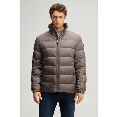 Steppjacke mit Stehkragen in Taupe