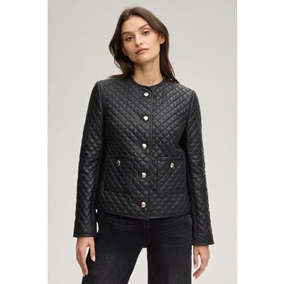Lederjacke Louise in Schwarz gesteppt