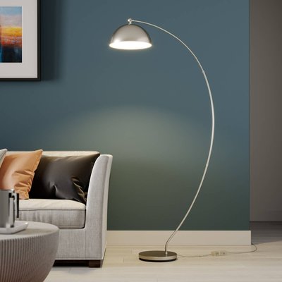 Lindby Zara LED-Bogenleuchte mit Fußdimmer