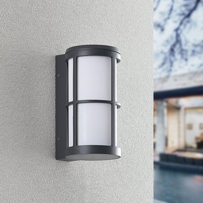 Lucande Kelini Außenwandleuchte, dunkelgrau