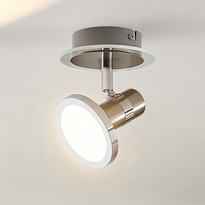 Lindby Kajetan LED-Strahler, nickel, einflammig