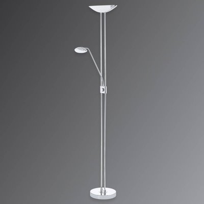 LED-Deckenfluter Baya mit Leselicht, verchromt