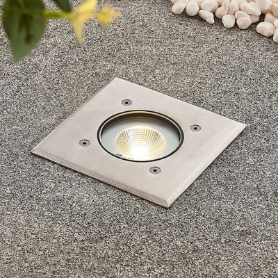 LED-Bodeneinbauleuchte Kari, Edelstahl, eckig