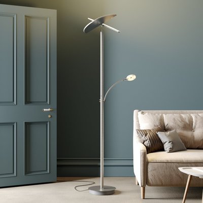 Lucande LED-Deckenfluter Anniki, nickel