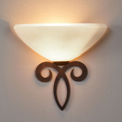 Wandlampe Luca im Landhausstil, Schirm weiß