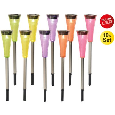 LED-Deko-Solarleuchte 4180702 bunt Erdspieß 10er