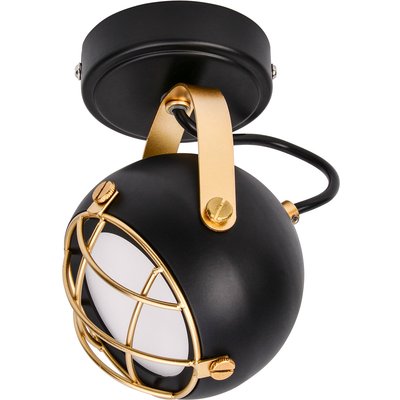 Lindby Dawid LED-Deckenspot, Dekor in Gold, 1-fl.