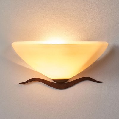 Halbrunde Landhaus-Wandleuchte Samuele, creme