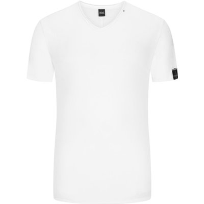 Replay T-Shirt mit Rollkante und V-Ausschnitt