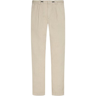 Tom Rusborg Leichte Leinenhose mit Kordelzug und Bundfalte