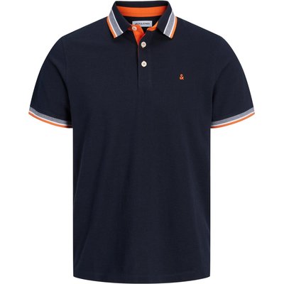 Jack & Jones Piqué-Poloshirt mit Streifenakzenten aus Bio-Baumwolle