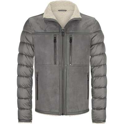 Milestone Velourslederjacke mit gesteppten Ärmeln aus Kontrastmaterial
