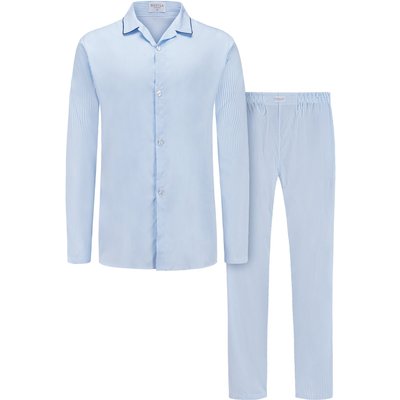 Novila Pyjama aus leichtem Satin mit Fineliner-Muster