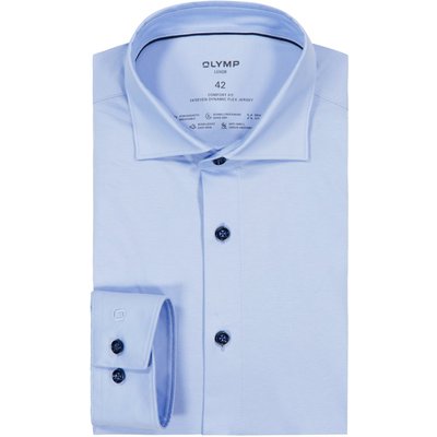OLYMP Luxor, Comfort Fit, unifarbenes Jersey-Hemd in 24/7 Dynamic Flex-Qualität