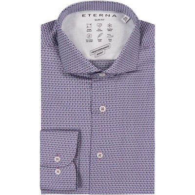 Eterna Hemd mit geometrischem Muster, Performance Shirt, Modern Fit
