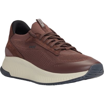 BOSS Runner Sneaker aus Mesh mit Veloursleder-Details