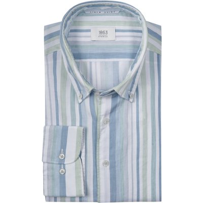 Eterna Leichtes Streifenhemd mit Leinen, Comfort Fit