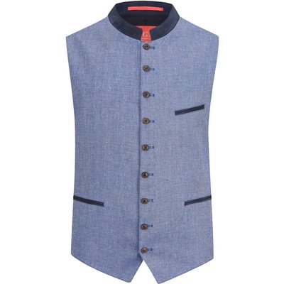 Digel Weste Edo in melierter Denim-Optik