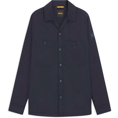 BOSS ORANGE Wattiertes Overshirt aus recyceltem Material mit Label-Patch
