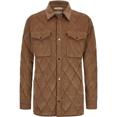 Woolrich Leichtes Daunen-Overshirt aus Baumwollcord mit Rautensteppmuster