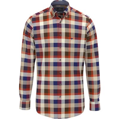 Fynch-Hatton Leichtes Flanellhemd mit Karomuster und Brusttasche
