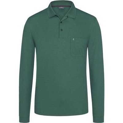 Ragman Pflegeleichtes Langarm-Poloshirt mit Pima-Baumwolle und Brusttasche