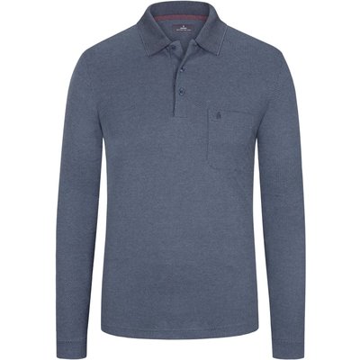 Ragman Pflegeleichtes Langarm-Poloshirt mit Pima-Baumwolle und Brusttasche