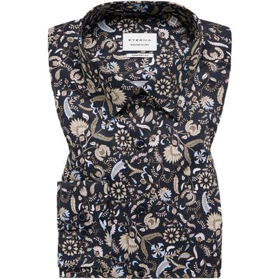 Eterna Bügelfreies Baumwollhemd mit floralem Print, Comfort Fit