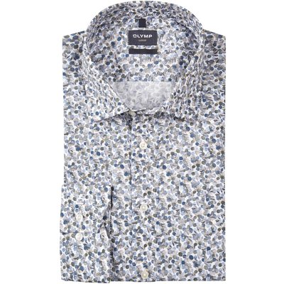 OLYMP Luxor, Modern Fit, Glattes Hemd mit Blätter-Print