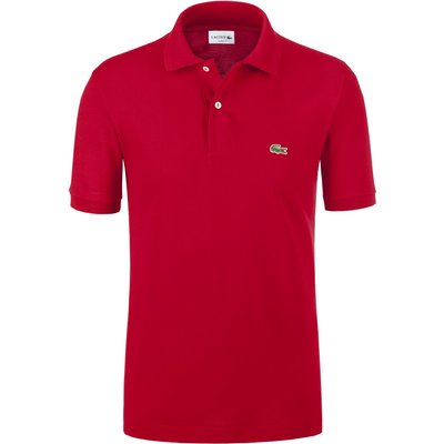 Lacoste Unifarbenes Piqué-Poloshirt mit kleinem Krokodil-Aufnäher, Classic Fit