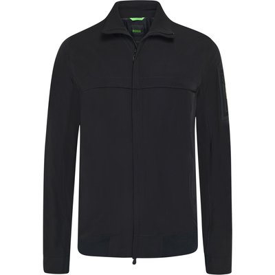 BOSS Sportive Jacke mit Umlegekragen und Rippbündchen