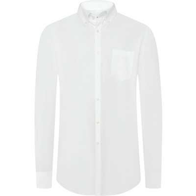 Paul & Shark Unifarbenes Hemd in Twill-Qualität mit Button-Down-Kragen