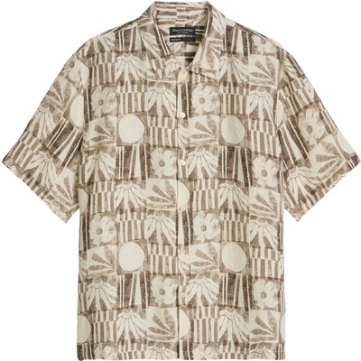 Marc O'Polo Kurzarmhemd aus Leinen mit floralem Print, Regular Fit