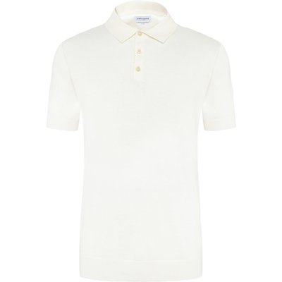 Tom Rusborg Unifarbenes Strick-Poloshirt aus Baumwolle