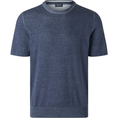 Maerz Feinstrick-T-Shirt aus Baumwolle mit Rundhalsausschnitt