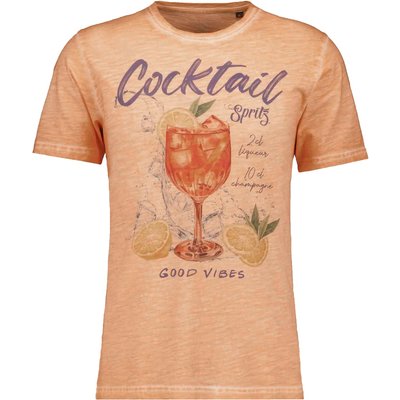 Ragman T-Shirt aus Baumwolle im Washed-Optik mit Cocktail-Motiv