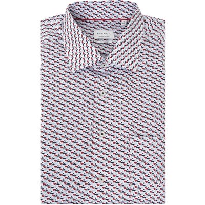 Eterna Gemustertes Kurzarmhemd aus Baumwolle