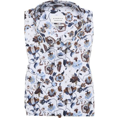 Eterna Bügelfreies Kurzarmhemd mit floralem Print, Comfort Fit