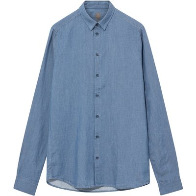 MOS MOSH Gallery Extralanges Hemd in softer Chambray-Qualität mit Leinen und Lyocell