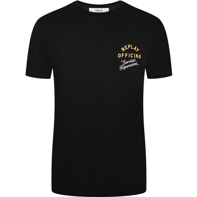 Replay Rundhals-T-Shirt mit Print auf der Rückseite