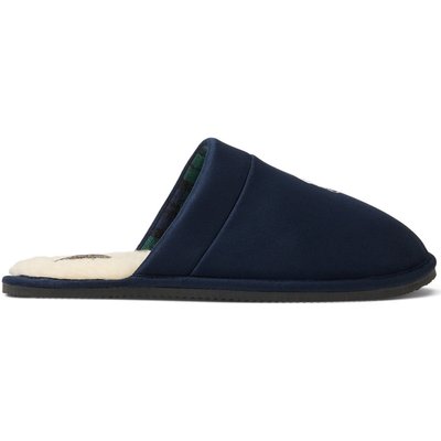Polo Ralph Lauren Softe Hausschuhe in Velours-Optik mit Teddyfutter