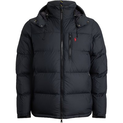 Polo Ralph Lauren Gesteppte Daunenjacke mit abtrennbarer Kapuze und Logo-Stickerei