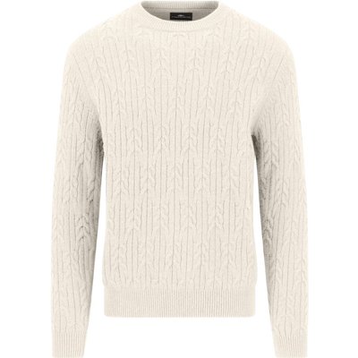 Fynch-Hatton Pullover aus Baumwolle und Schurwolle mit Zopfmuster
