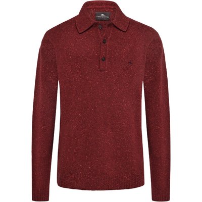Fynch-Hatton Extralanges Langarm-Strickpoloshirt in Donegal-Optik, Casual