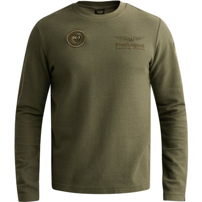 PME Legend Longsleeve mit Label-Stickereien und Piqué-Struktur