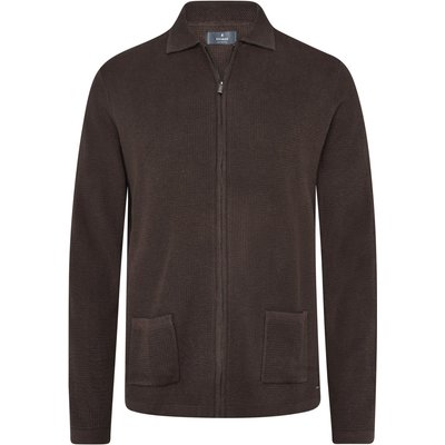 Ragman Strickjacke aus Baumwolle mit Polokragen
