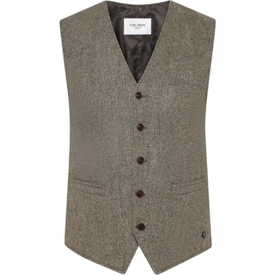 Carl Gross Einreihige Tweed-Anzugweste