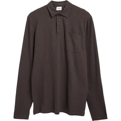 s.Oliver Strukturiertes Langarm-Poloshirt aus Baumwolle mit Brusttasche