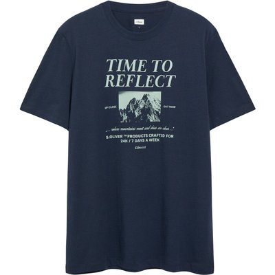 s.Oliver Glattes Baumwoll-T-Shirt mit Mountain-Print
